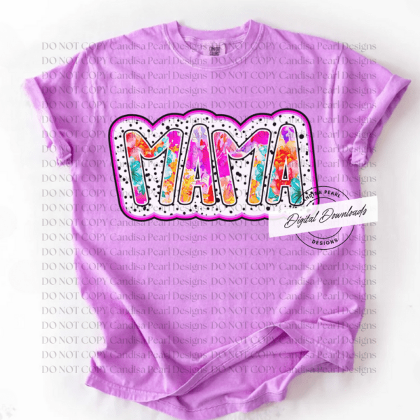 Mama Neon Purple Floral PNG DIGITAL DOWNLOAD