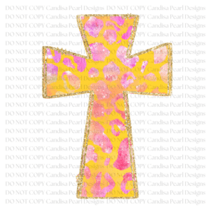 Neon Orange Pink Cross PNG DIGITAL DOWNLOAD