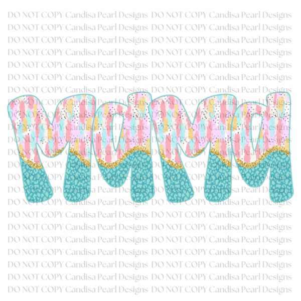Mama Pastel Blue Leopard PNG DIGITAL DOWNLOAD