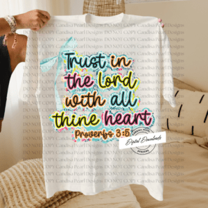 Trust In The Lord Blue Bow PNG DIGITAL DOWNLOAD