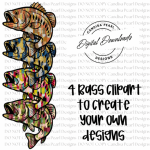 Watercolor Bass Clipart PNG DIGITAL DOWNLOAD