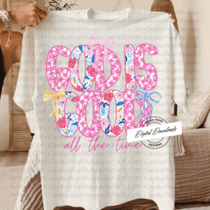 God Is Good Blue & Pink PNG DIGITAL DOWNLOAD