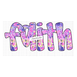 Faith Preppy Pink PNG DIGITAL DOWNLOAD