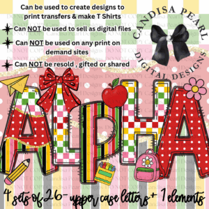 School Vibes Alpha PNG DIGITAL DOWNLOAD