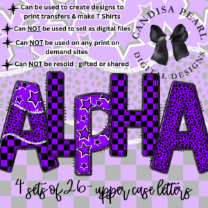 Spirit Purple & Black ALPHA SET PNG DIGITAL DOWNLOAD