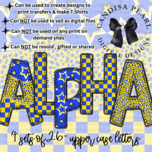 Spirit Blue & Yellow ALPHA SET PNG DIGITAL DOWNLOAD