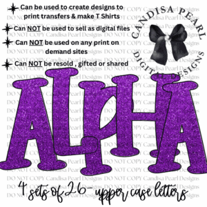 Purple Sparkle ALPHA SET PNG DIGITAL DOWNLOAD