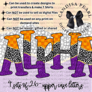 Purple Sparkle Orange Checker Wavy ALPHA SET PNG DIGITAL DOWNLOAD