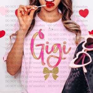 Gigi Pink & Gold DTF TRANSFER