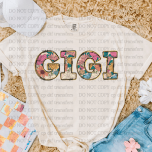 Gigi Block Flowers DTF TRANSFER