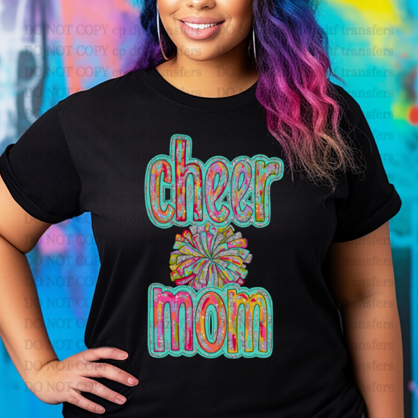 Cheer Mom Watercolor DTF TRANSFER