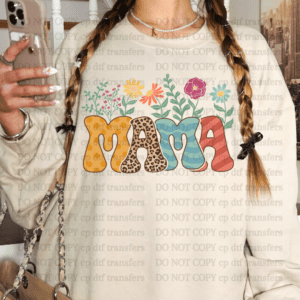 Mama Retro Flower Top DTF TRANSFER