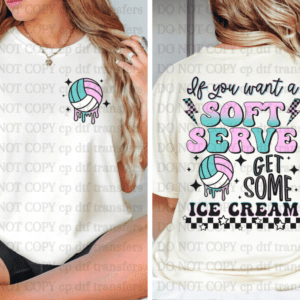 Soft Serve Volleyball With Pocket  DTF TRANSFER