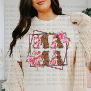 Mama Floral Leopard DTF TRANSFER