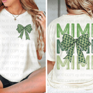 Mimi With Bow Pocket St Patrick's Day  DTF TRANSFER