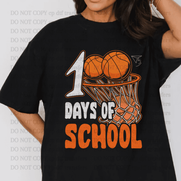 Basketball 100 Days Of School DTF TRANSFER