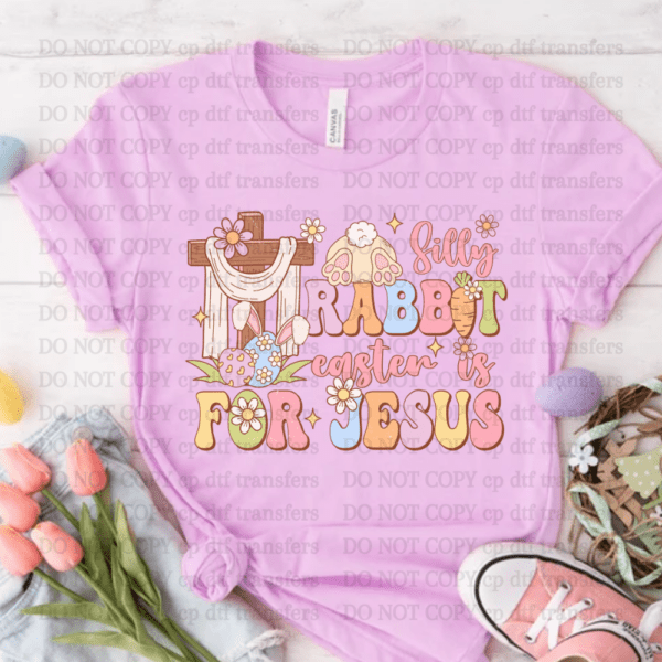 Retro Silly Rabbit Easter Is For Jesus DTF TRANSFER