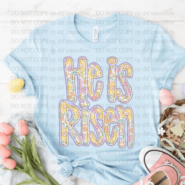 Floral He Is Risen DTF TRANSFER