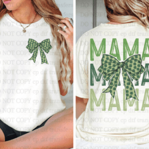 Mama With Bow Pocket St Patrick's Day DTF TRANSFER