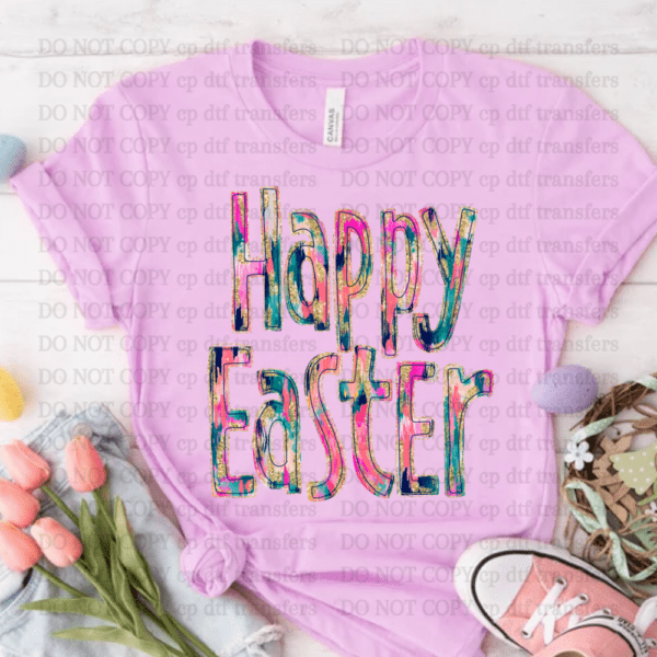 Watercolor Happy Easter DTF TRANSFER