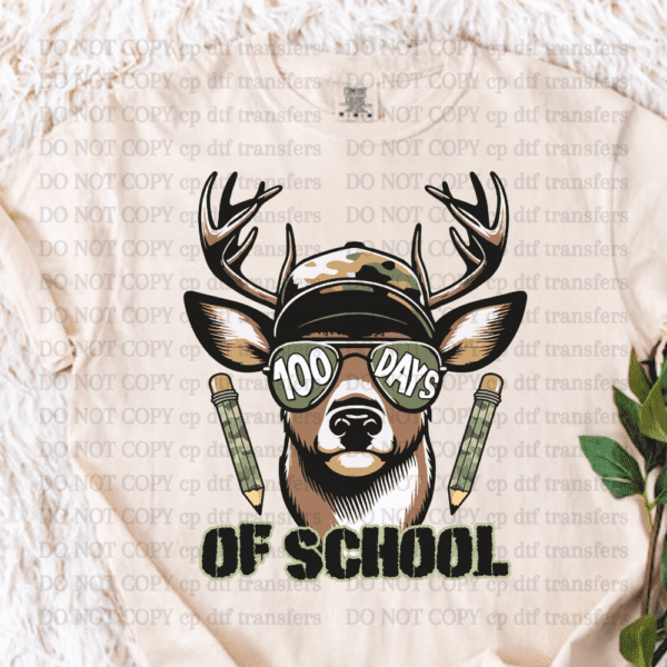 Deer Head 100 Days Of School DTF TRANSFER