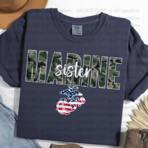 Marine Sister USA Flag DTF TRANSFER