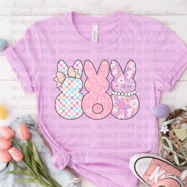 Bunnies Flower & Pearls DTF TRANSFER