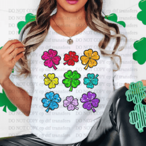 Sparkle Rainbow Shamrocks DTF TRANSFER