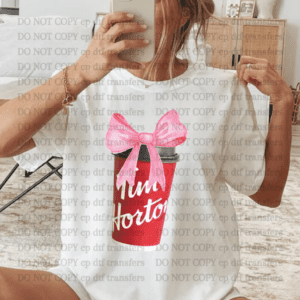 Tim Hortons Big Pink Bow DTF TRANSFER