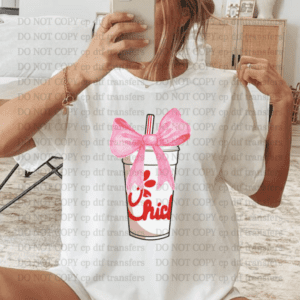 Chickfila Drink Big Pink Bow DTF TRANSFER
