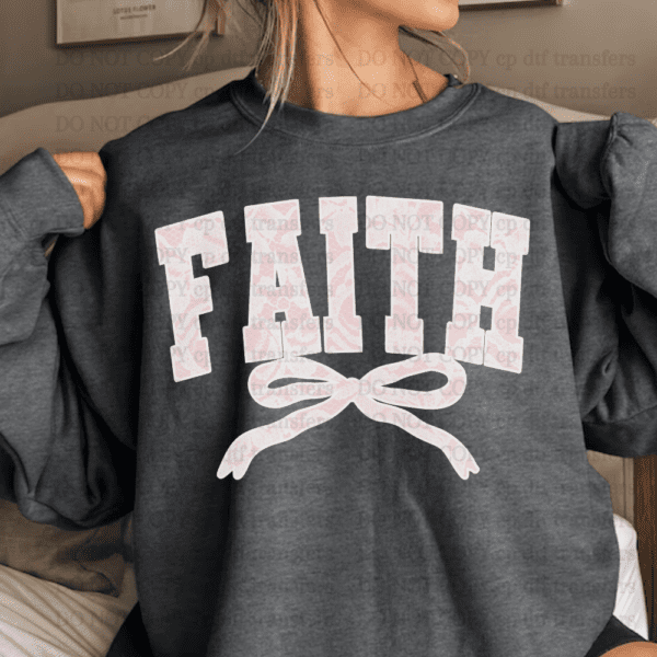 Pink Lace Faith DTF TRANSFER