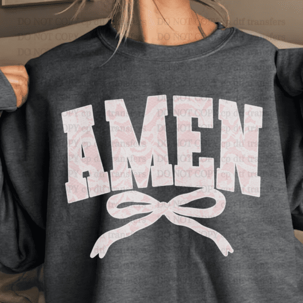 Pink Lace Amen DTF TRANSFER