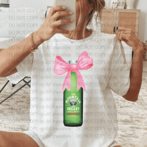 Mountain Valley Water Big Pink Bow DTF TRANSFER