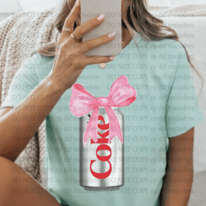 Diet Coke Big Pink Bow DTF TRANSFER