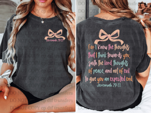 Jeremiah 29:11 With Pocket DTF TRANSFER