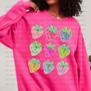 Sparkle Strawberries DTF TRANSFER