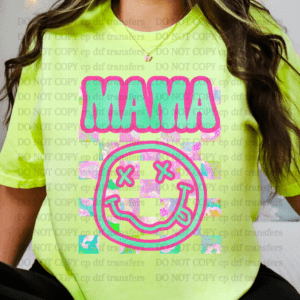 Retro Mama Smiley Colorful  DTF TRANSFER