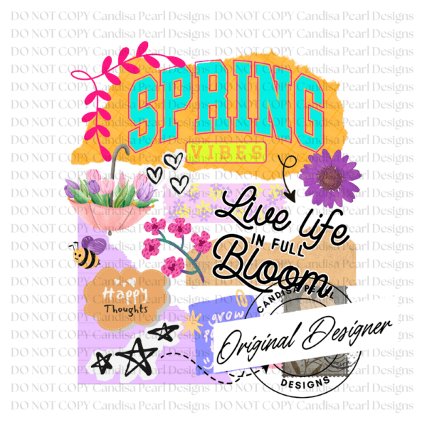 Spring Vibes Collage PNG DIGITAL DOWNLOAD