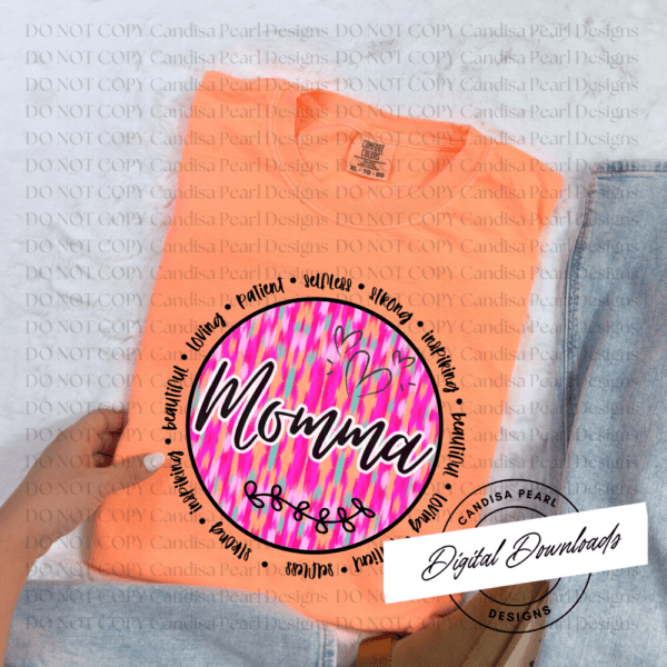 Momma Neon Pink Brushstroke  PNG DIGITAL DOWNLOAD