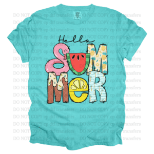 Hello Summer Fruit Doodle DTF TRANSFER
