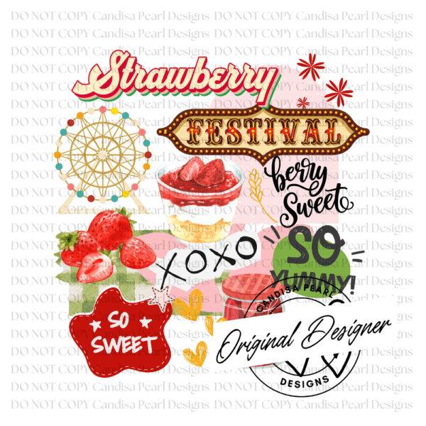 Strawberry Collage PNG DIGITAL DOWNLOAD