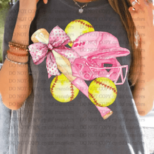 Softball Pink Yellow DTF TRANSFER