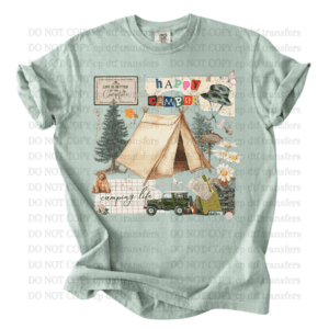Happy Camping Collage DTF TRANSFER