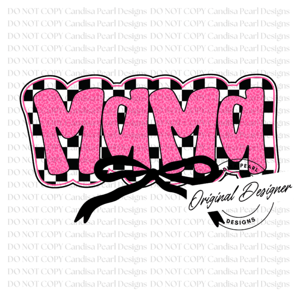 Pink Leopard Checker Mama PNG DIGITAL DOWNLOAD