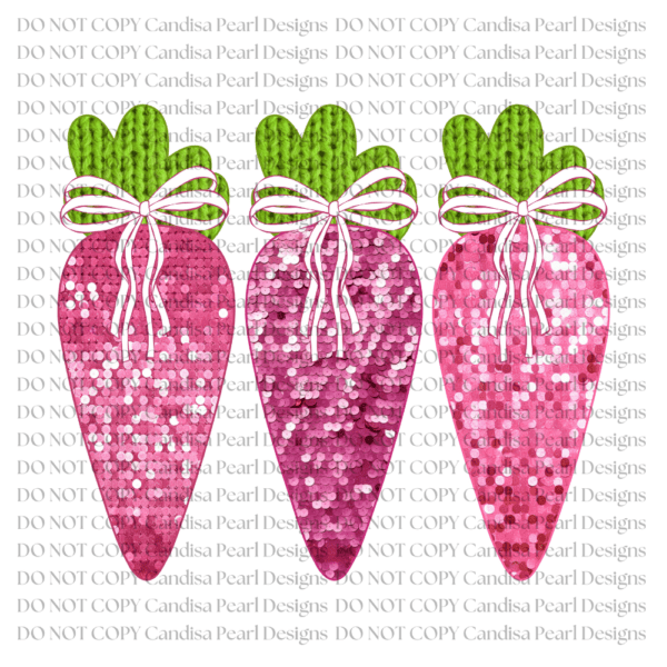 Pink Sparkle Carrots PNG DIGITAL DOWNLOAD