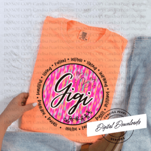 Gigi Neon Pink Brushstroke  PNG DIGITAL DOWNLOAD