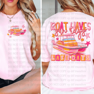 Boat Waves Sun Rays With Pocket DTF TRANSFER