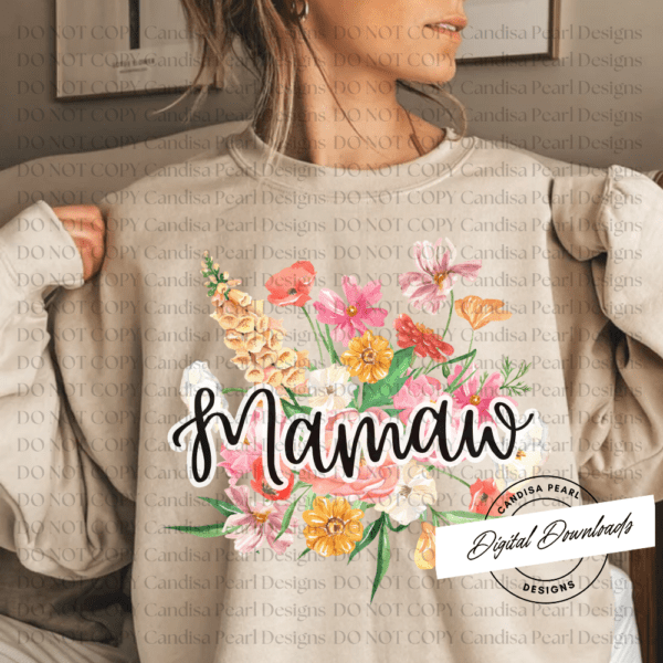 Mamaw Floral Bouquet  PNG DIGITAL DOWNLOAD