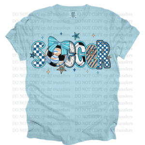 Soccer Blue Fun Doddle DTF TRANSFER
