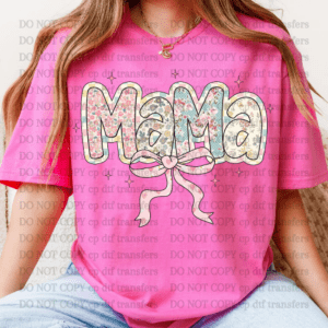 Mama Pastel Floral Bow DTF TRANSFER